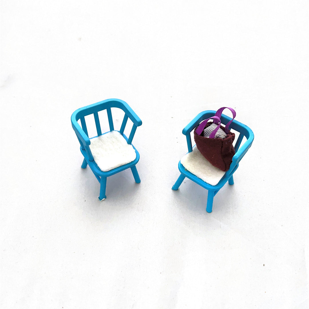 Lundby Chairs, Blue Kitchen Chairs