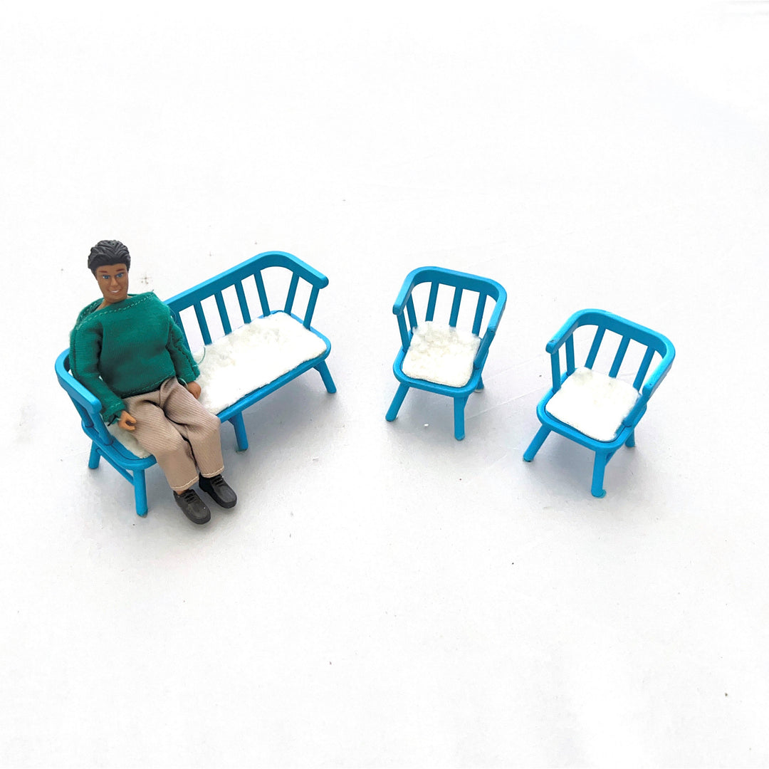 Lundby Doll House Ex-Display - Blue Kitchen Chair Set