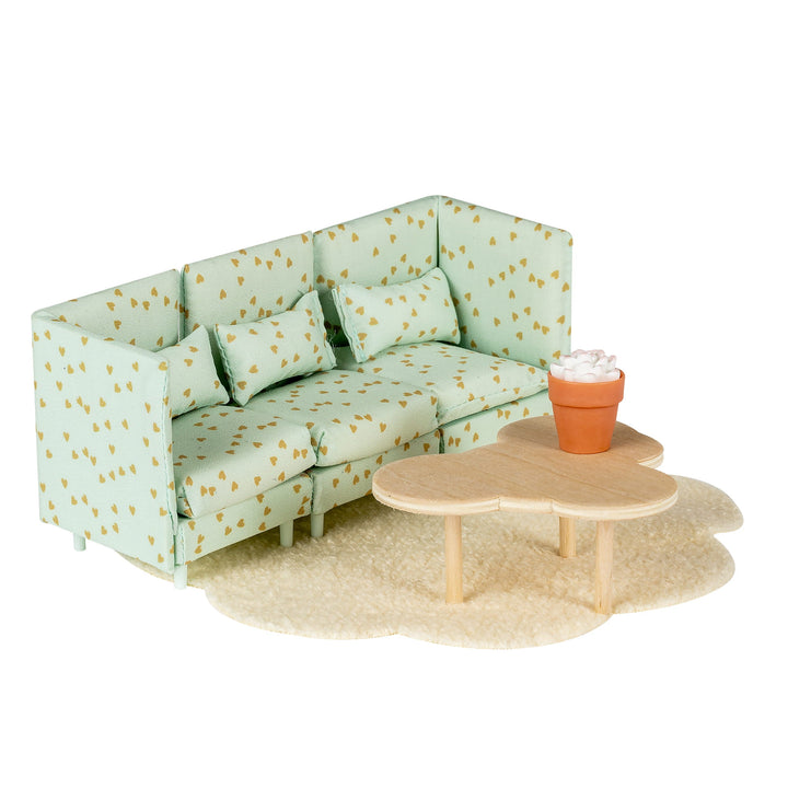 Lundby Doll House Furniture - Modular Lounge &amp; Coffee Table Set