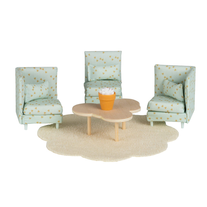 Lundby Doll House Furniture - Modular Lounge &amp; Coffee Table Set