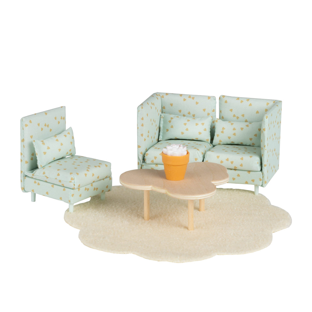 Lundby Doll House Furniture - Modular Lounge &amp; Coffee Table Set