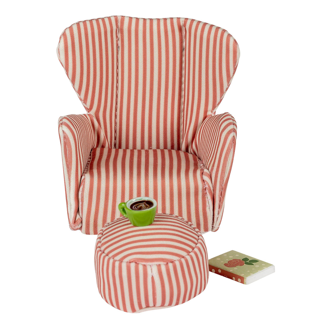 Lundby Doll House Furniture - Reading Nook Armchair &amp; Ottoman Set