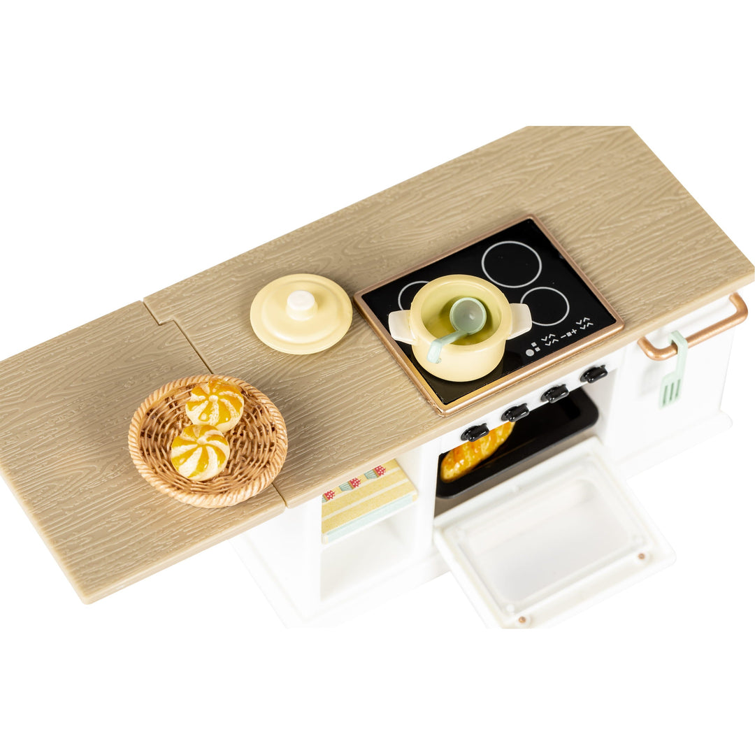 Lundby Doll House Furniture - Kitchen Fridge, Island, Oven and Stovetop