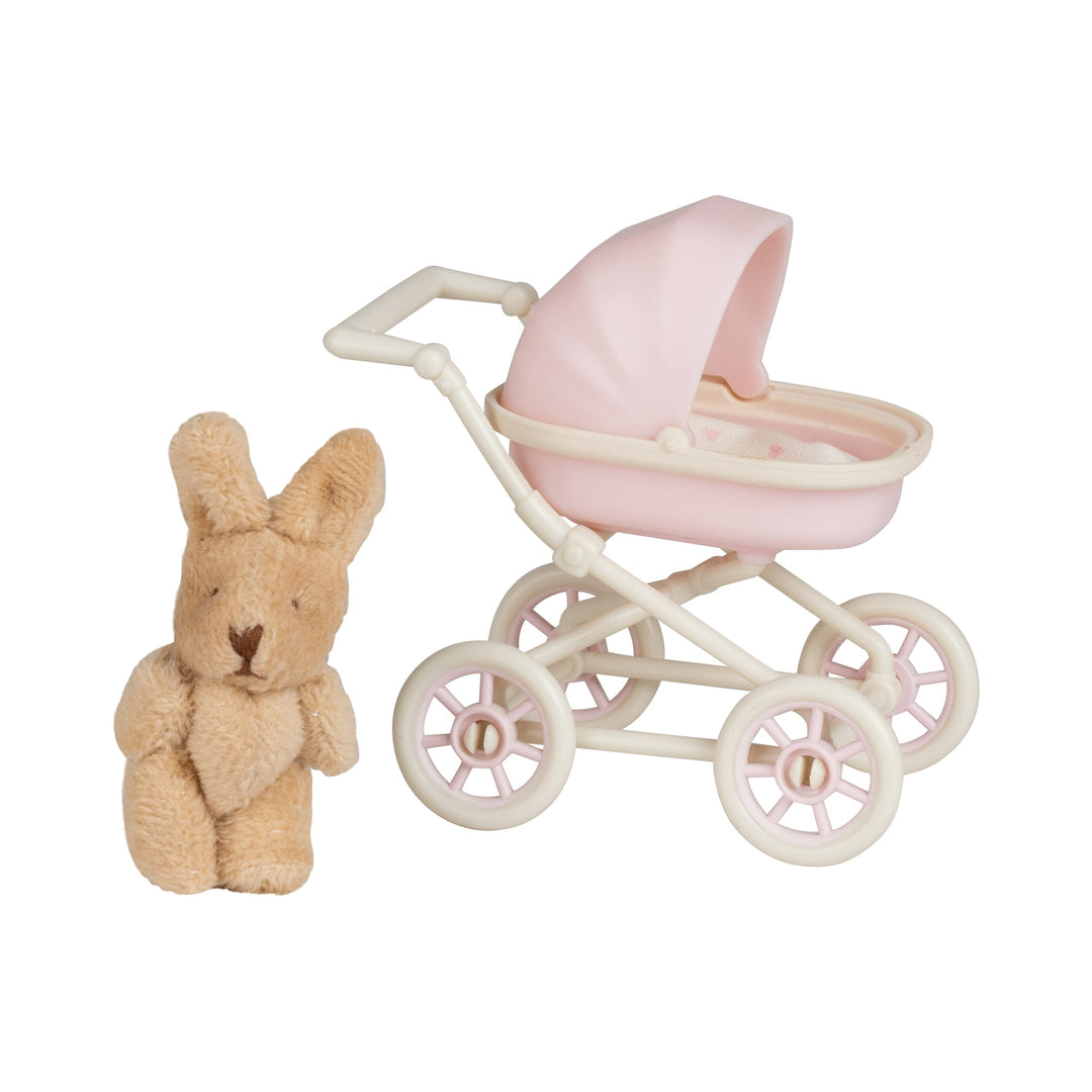 Lundby Doll House Accessories - Baby Pram &amp; Teddy Set