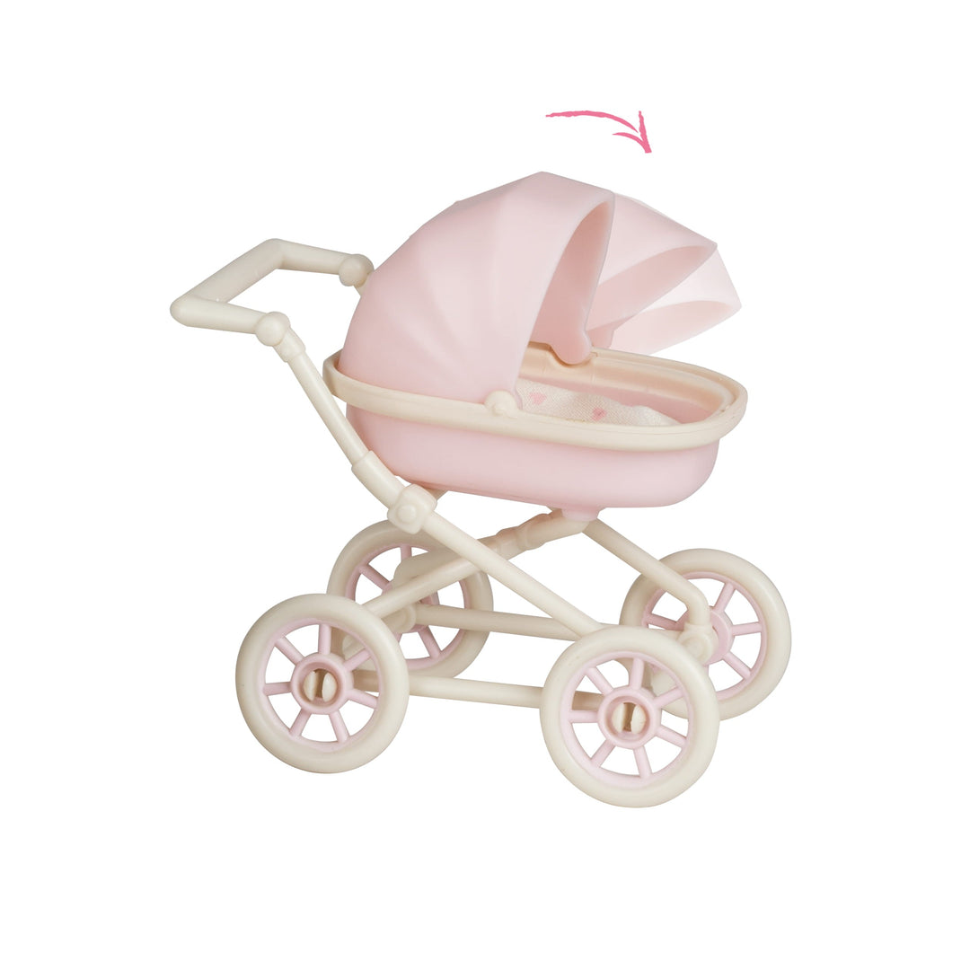 Lundby Doll House Accessories - Baby Pram &amp; Teddy Set