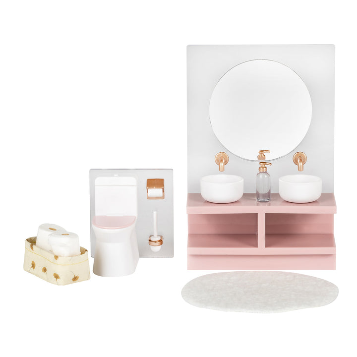 Lundby Doll House Furniture - Bathroom Washbasin &amp; Toilet Set