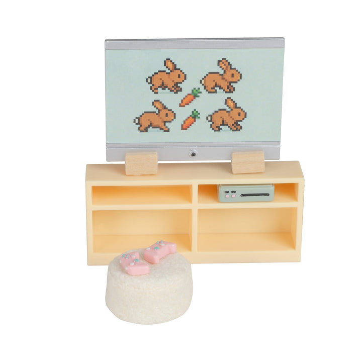 Lundby Doll House Furniture - TV, Bookcase &amp; Gaming Set