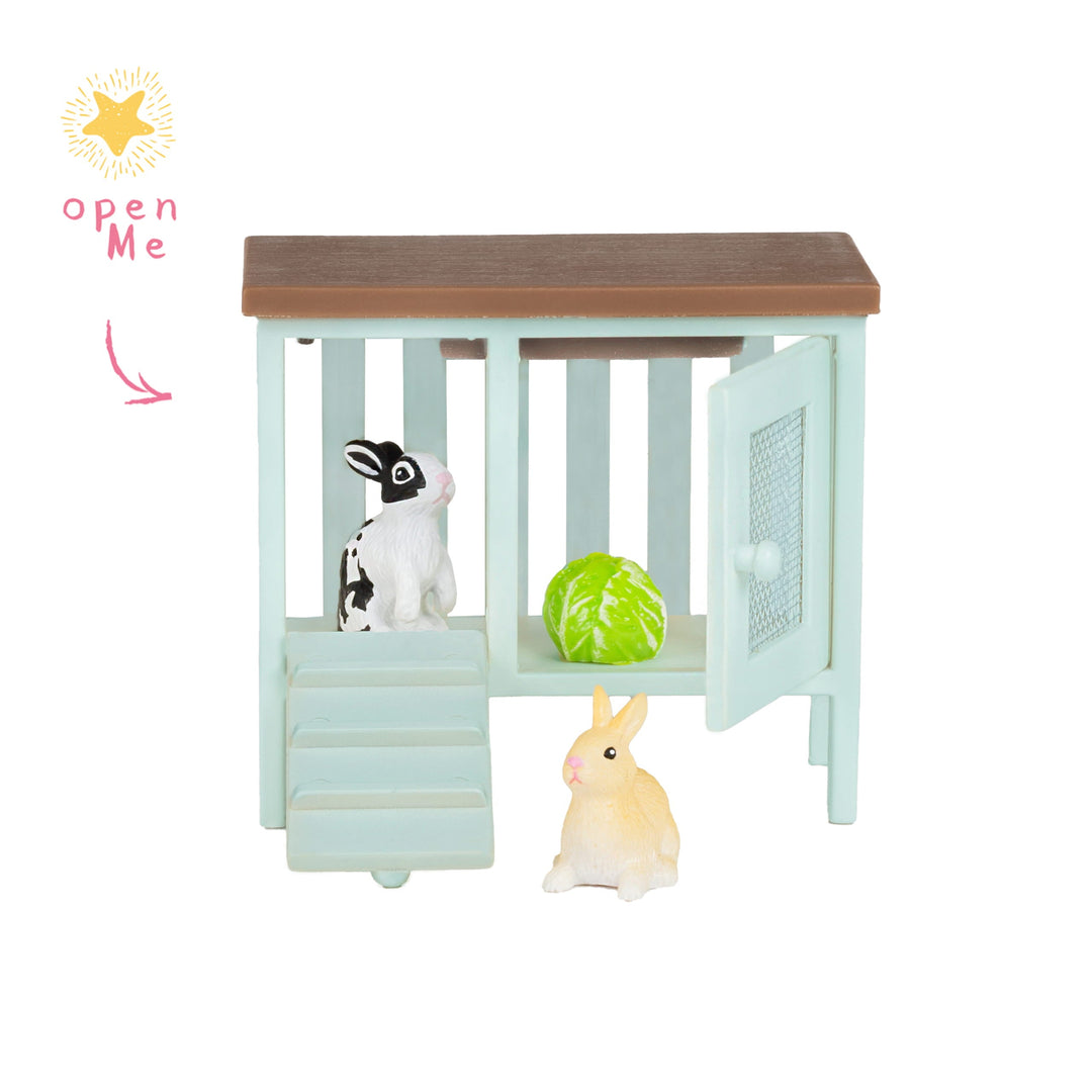 Lundby Doll House Pets - Rabbit Hutch Set, 4pcs