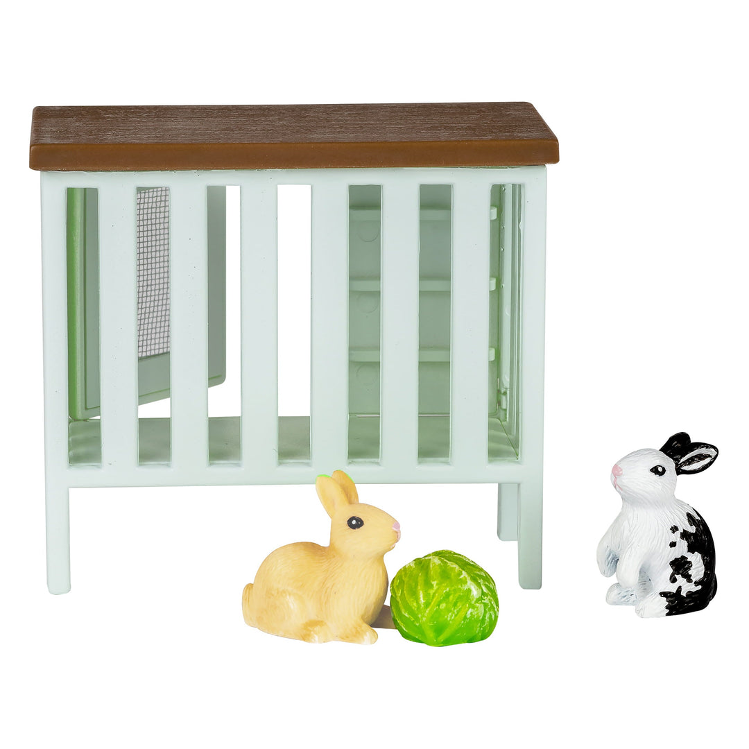 Lundby Doll House Pets - Rabbit Hutch Set, 4pcs