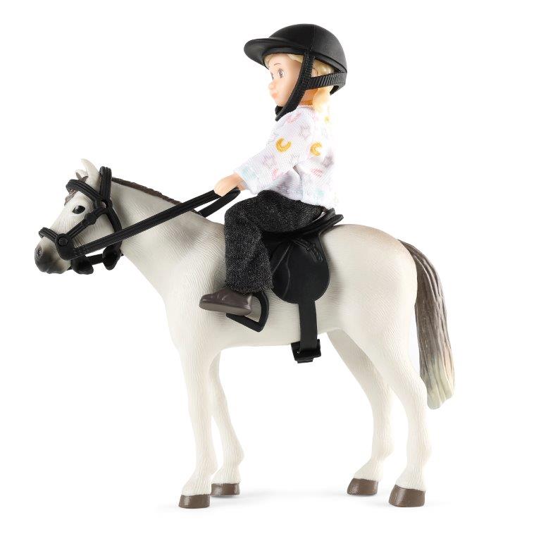 Lundby Girl and Horse with Riding Tackle