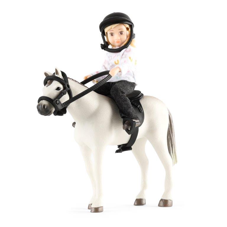 Lundby Girl and Horse with Riding Tackle