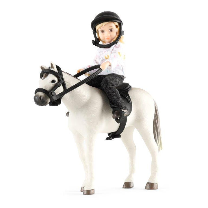 Lundby Girl and Horse with Riding Tackle