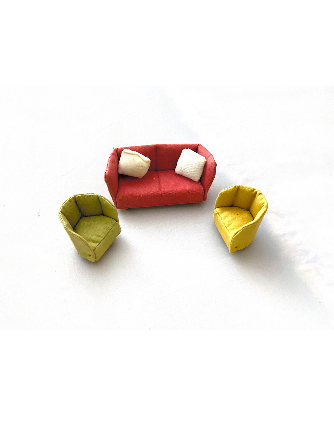 Lundby Dolls House Ex-Display  - Red Sofa &amp; Chairs Set