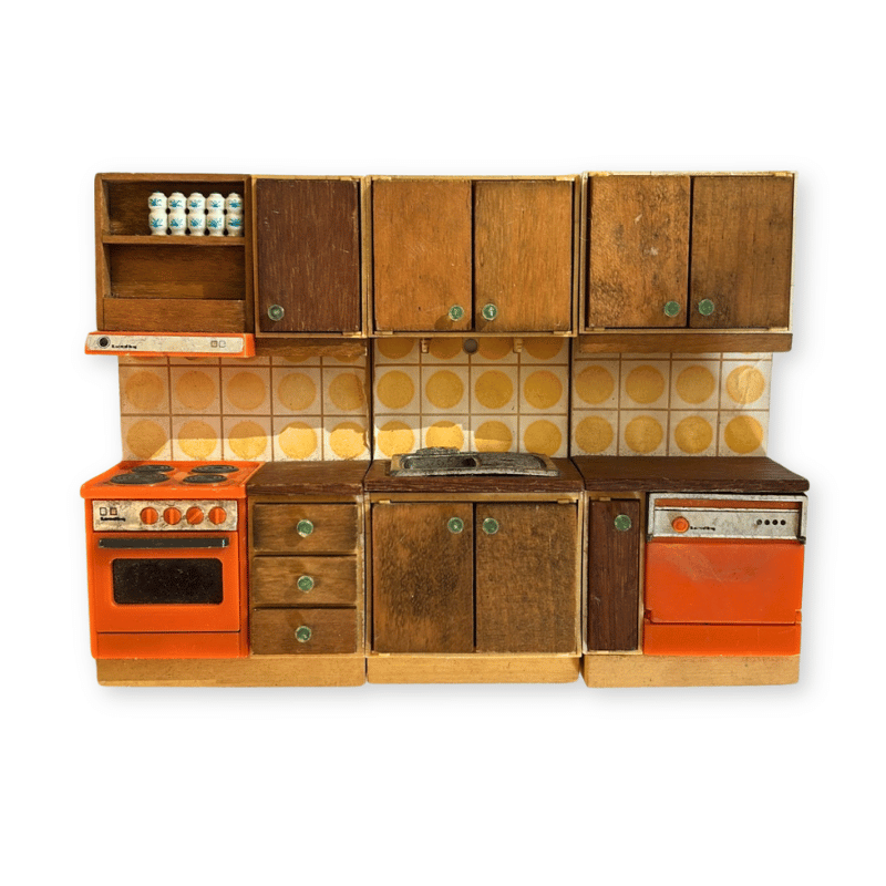 Lundby Doll House Vintage - 1970s 3pc Kitchen Cabinet Set