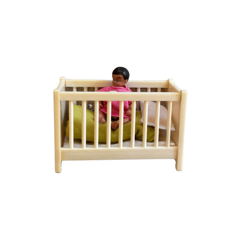 Lundby Doll House Ex-Display - Nursery Cot with Bedding and Baby Doll
