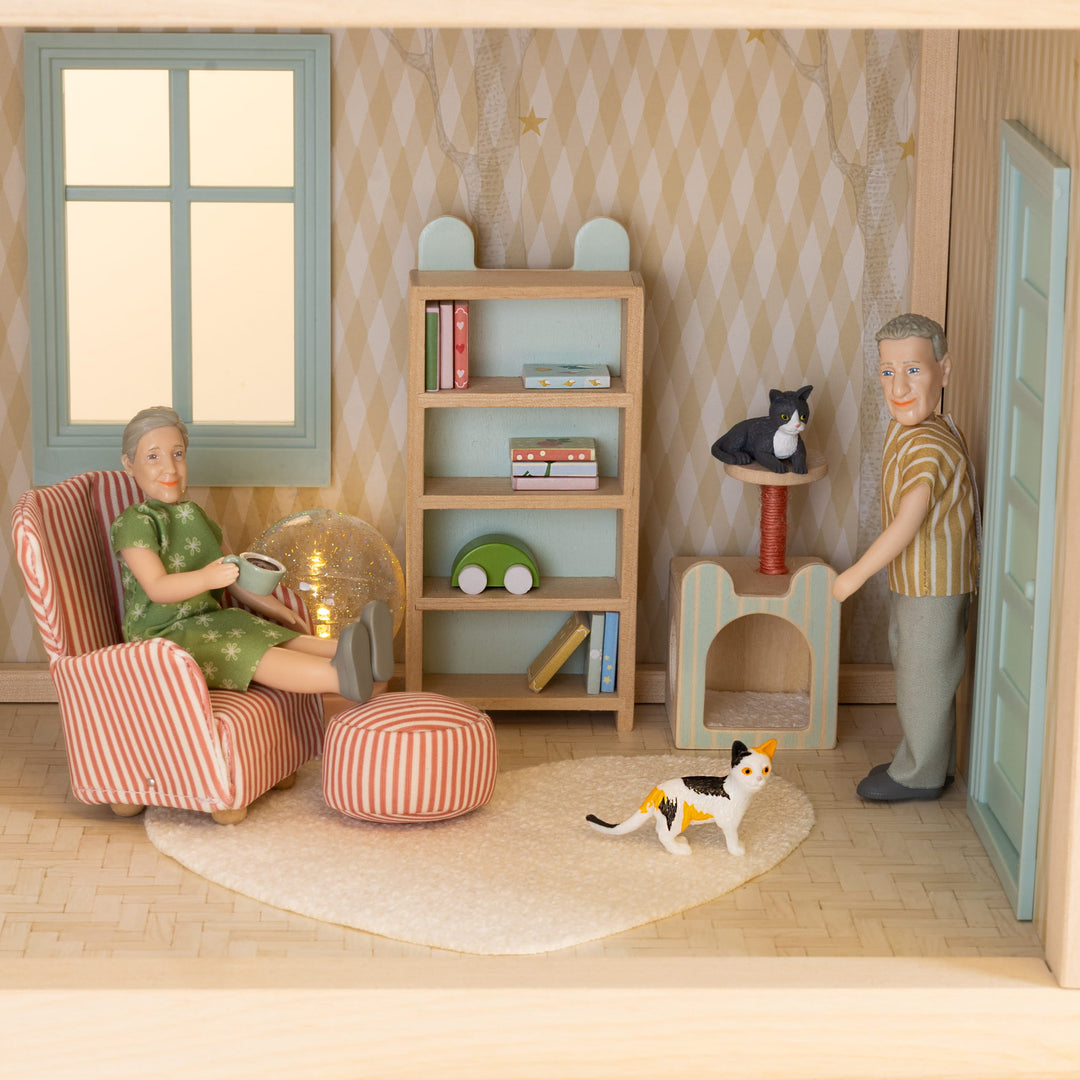 Lundby Doll House Furniture - Bookcase &amp; Accessories Set