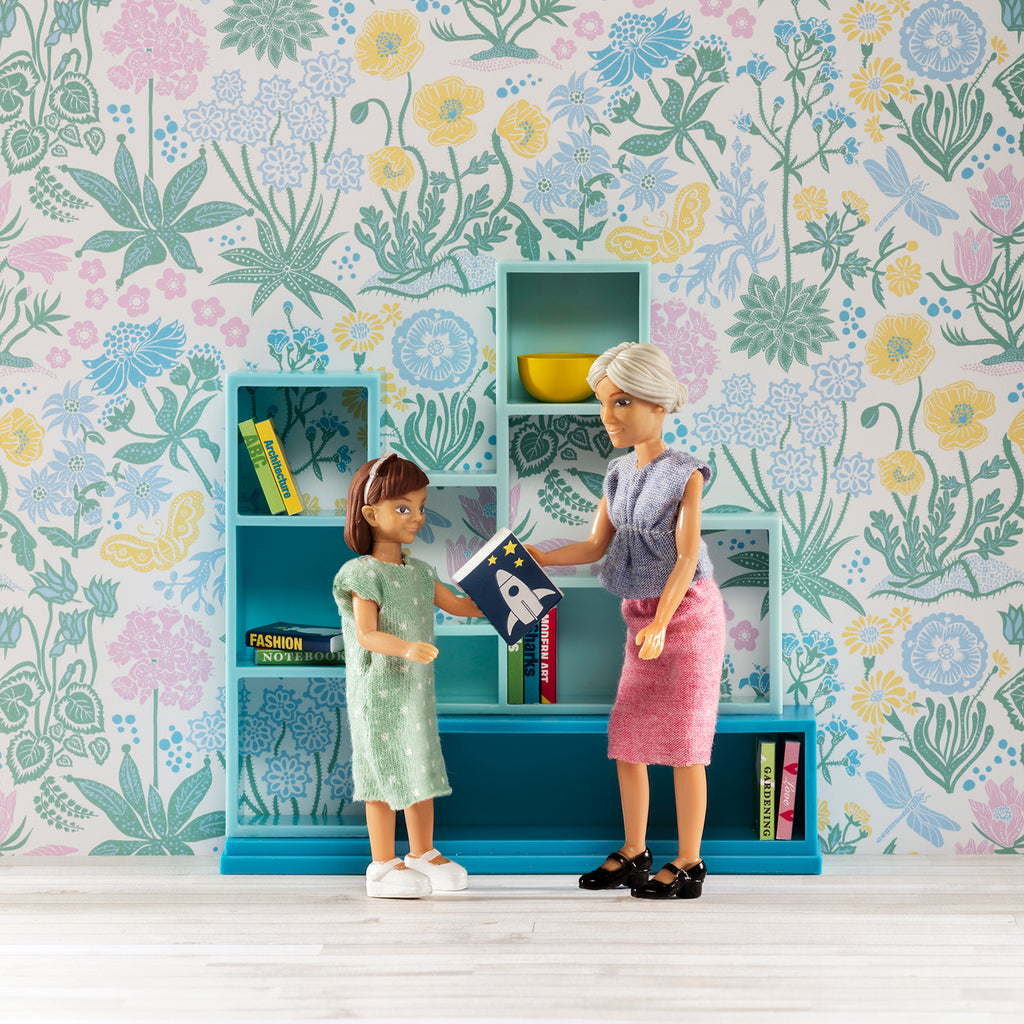 Lundby Dolls House - Bookcase, Blue with Books