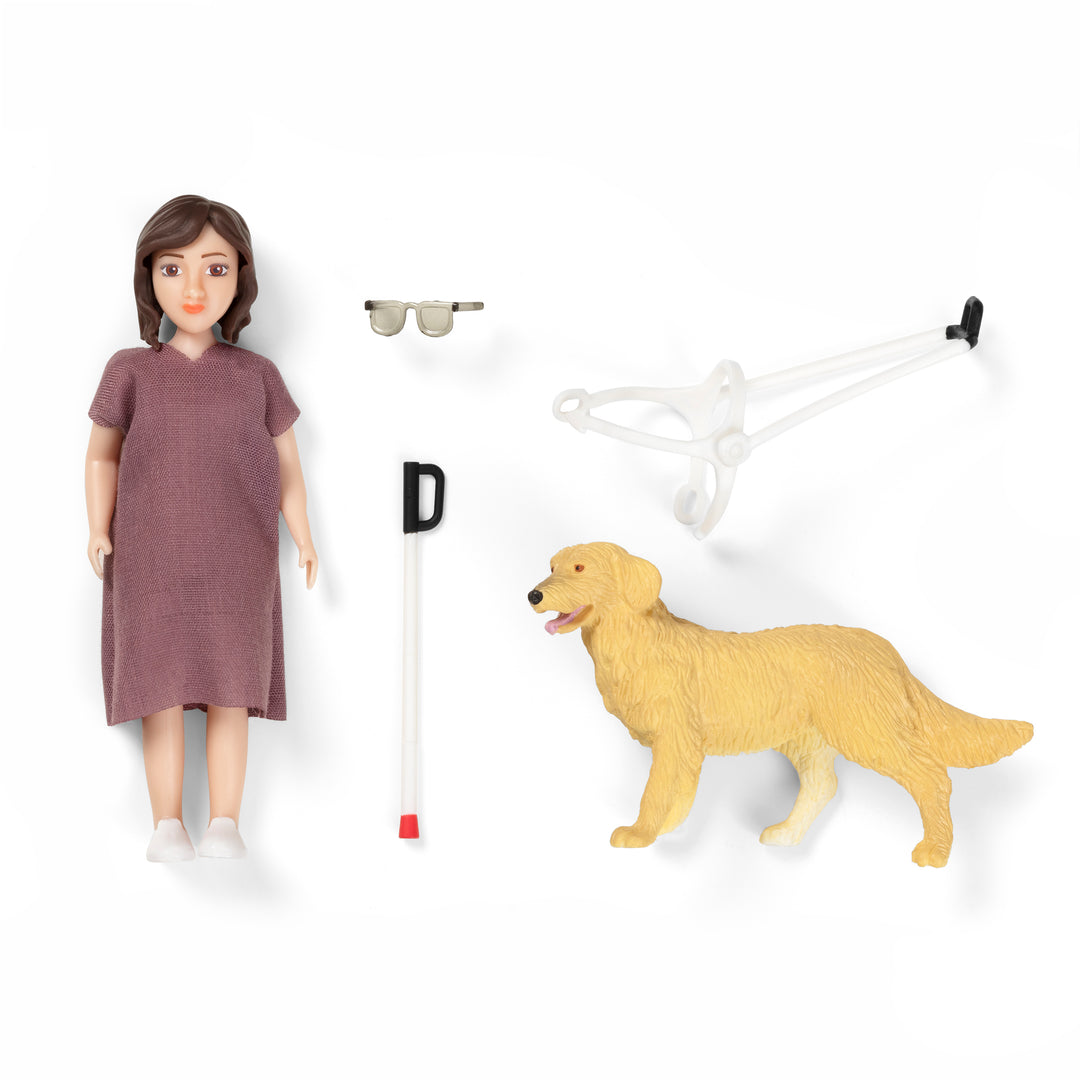 Lundby Doll with Cane and Guide Dog