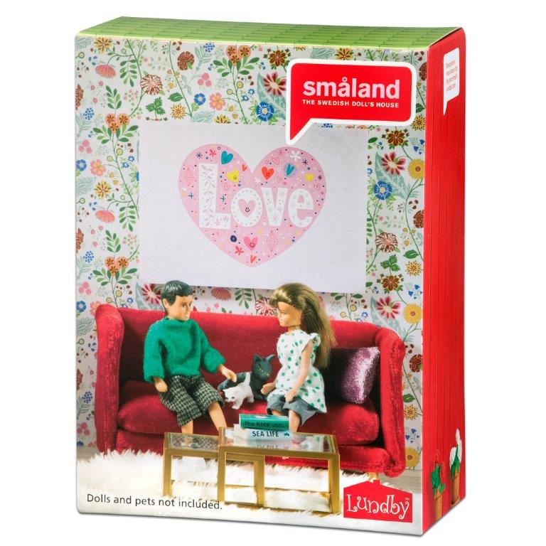 Lundby Sitting Room Set, red