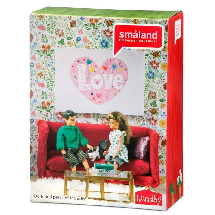 Lundby Sitting Room Set, red