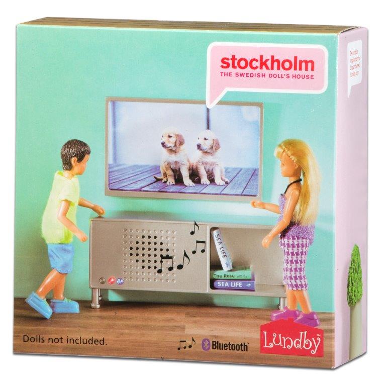 Lundby Dolls House - Stockholm Bluetooth Stereo Sideboard & TV Set
