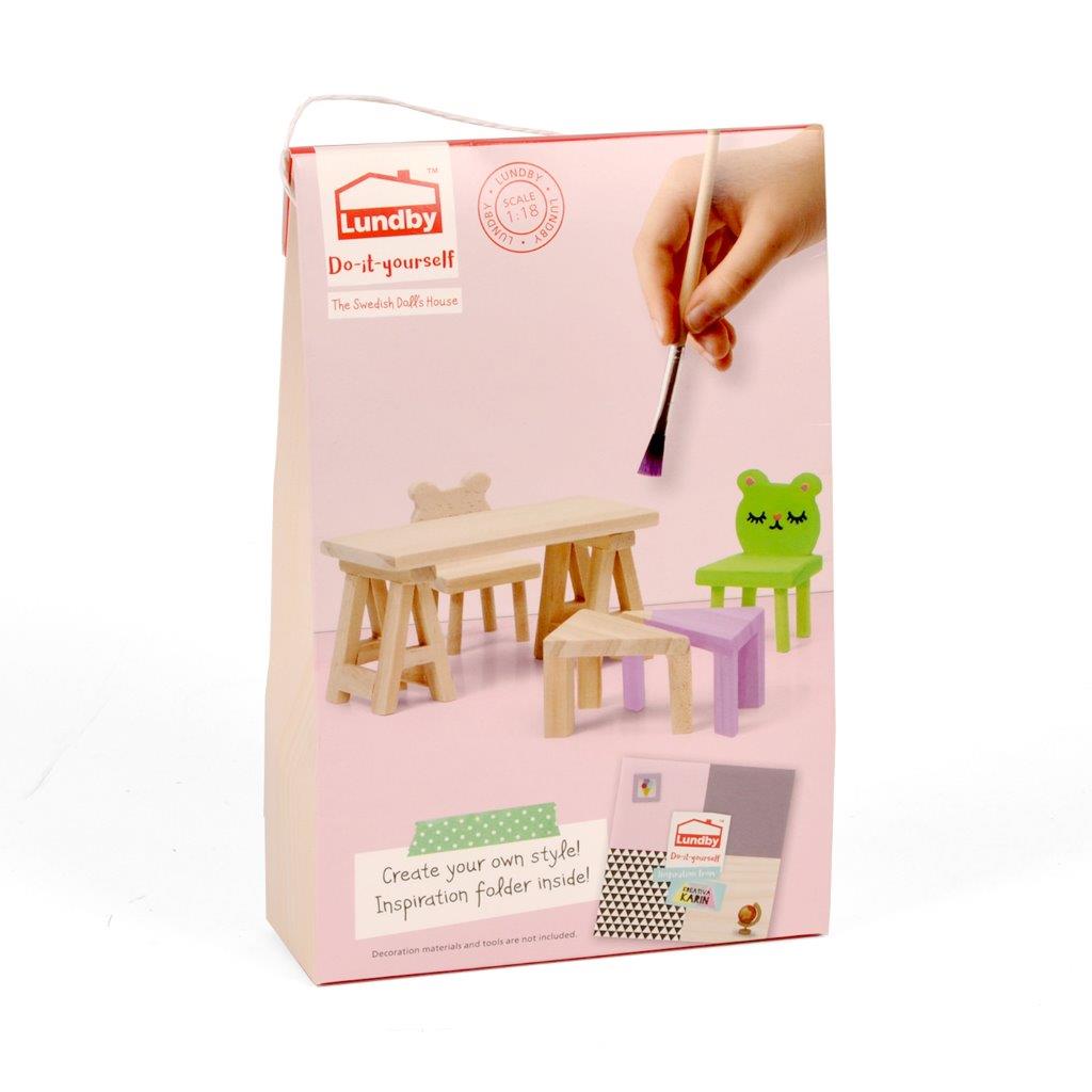 Lundby Dolls House - DIY Table and Chairs Set